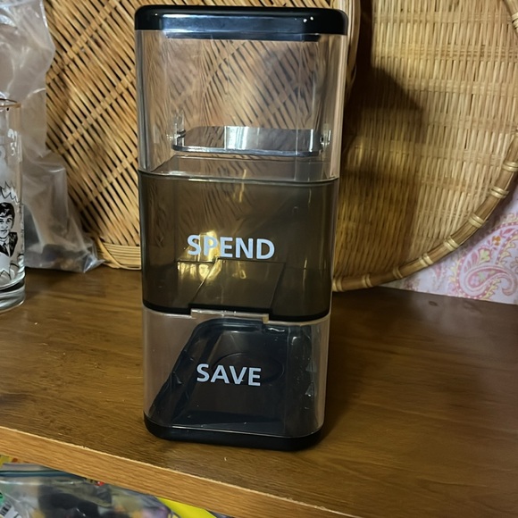 😄Hard plastic coin bank spend or save - Picture 3 of 6